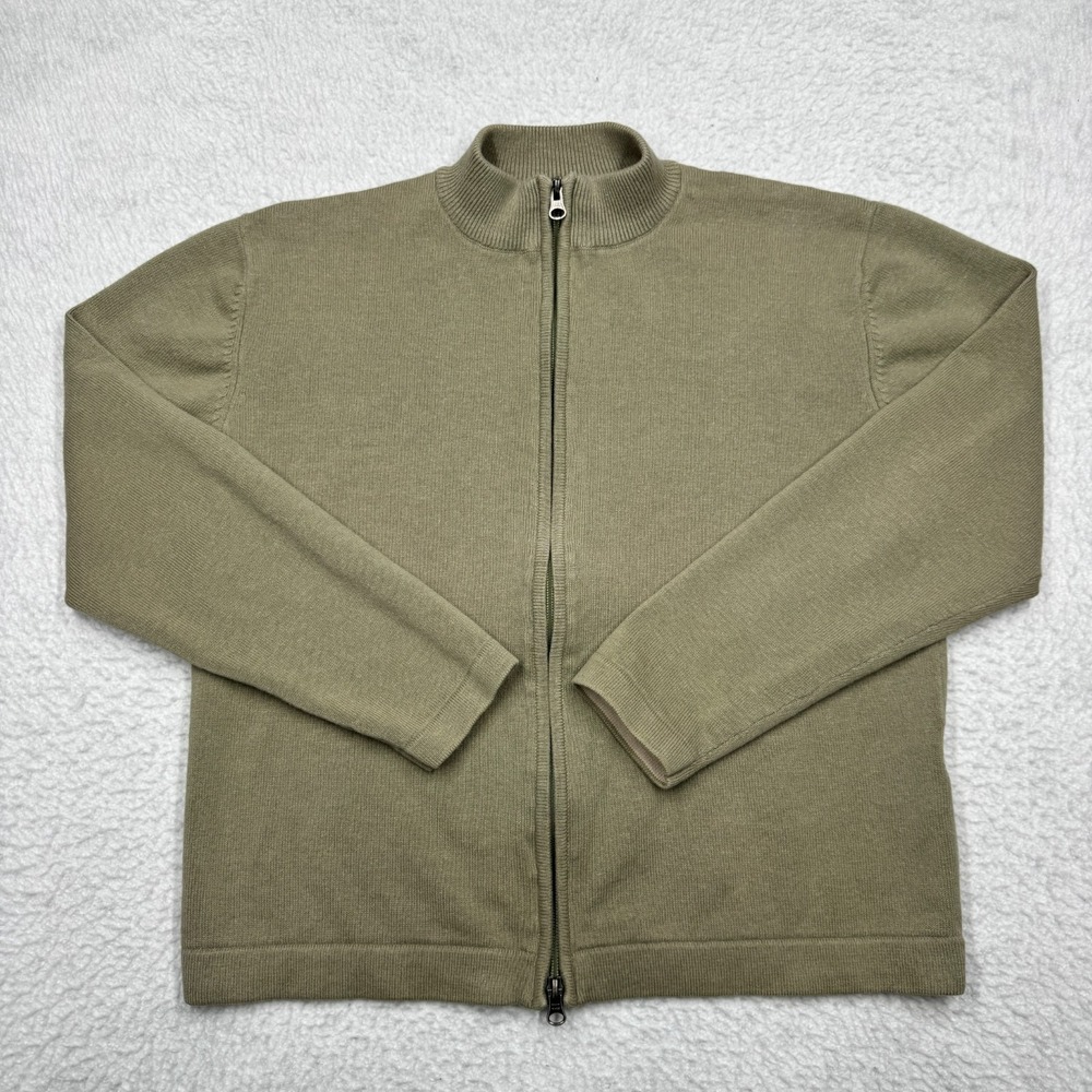 Woolrich Full‎ Zip Mock Neck Sweater Olive Green Women's Size XL
